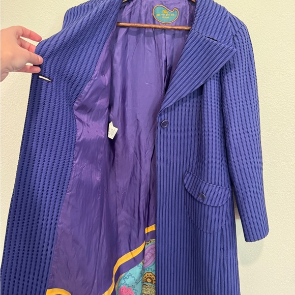 Etro Royal Purple Textured Trench Coat - Picture 7 of 11